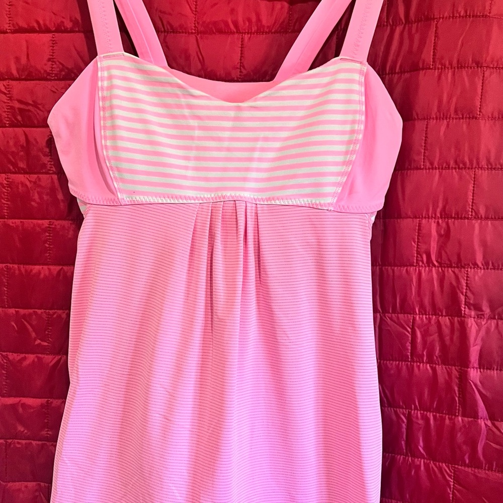 Lululemon Athletica Pink Striped Chemise